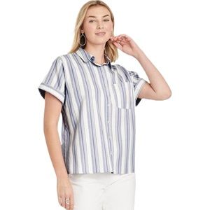 Universal Thread Striped Short Sleeve Button Down